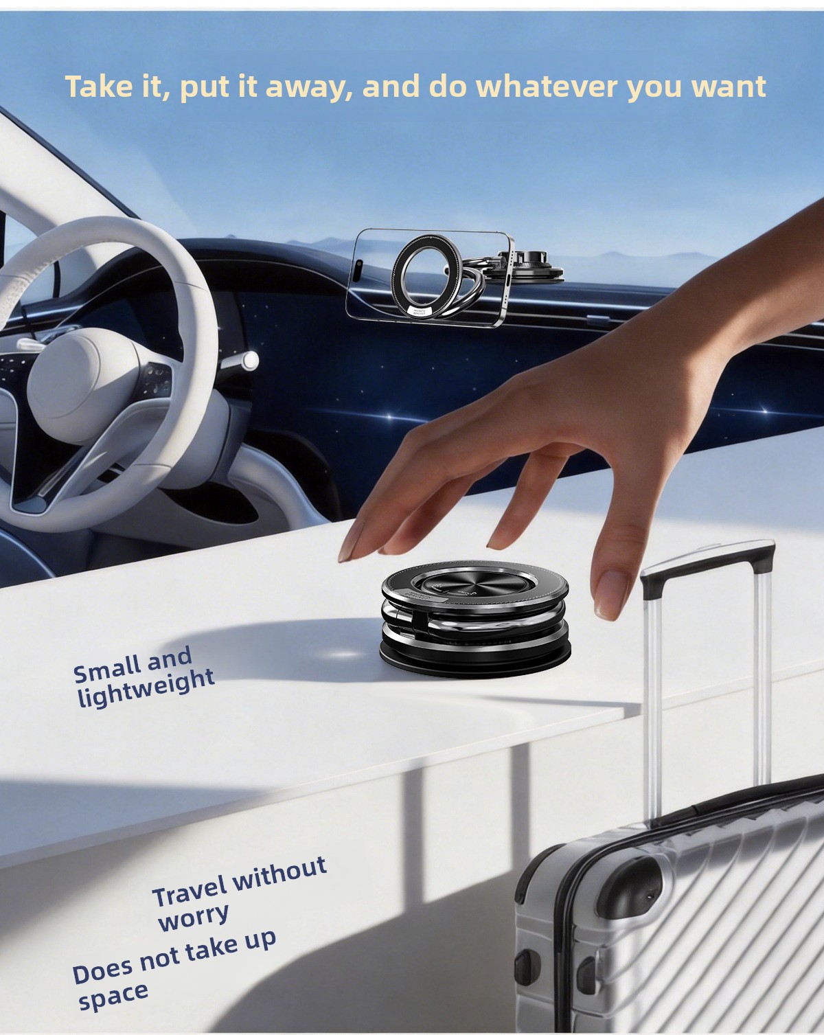 MagSafe-Compatible Magnetic Phone Mount with Suction Base — QIUOLA | qiuola.com