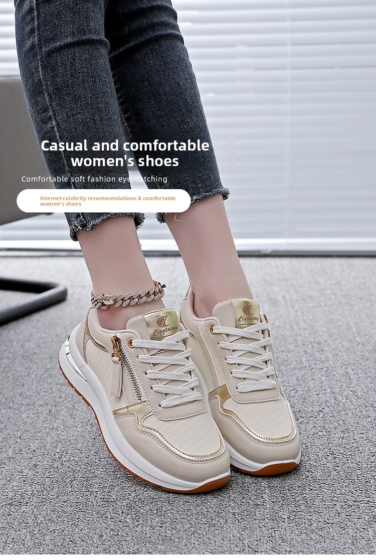 Women Colorblocked Round Toe PU Leather Flat Platform Casual Sneakers