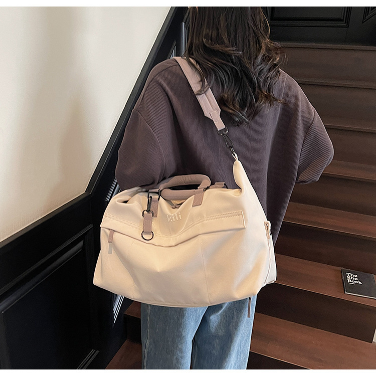 Unisex Canvas Travel Duffel Bag Large Capacity Dry Wet Separation Gym Handbag