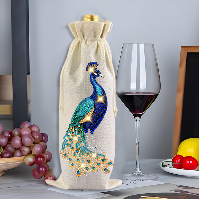 DIY Diamond Painting Wine Bag Handmade Craft Kit for Holiday Gifts and Home Decor