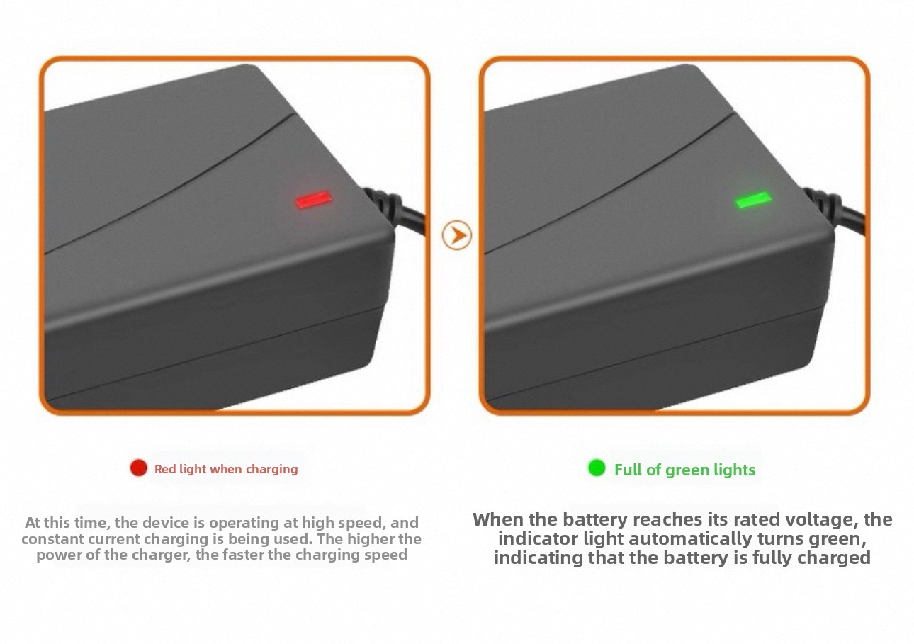 54.6V 2A Smart Charger for 48V Lithium Battery Packs with Multiple Plugs and Connector Heads