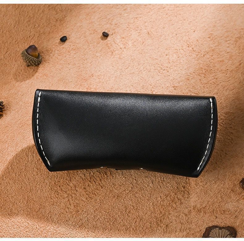 Retro genuine leather sunglasses and hats storage box