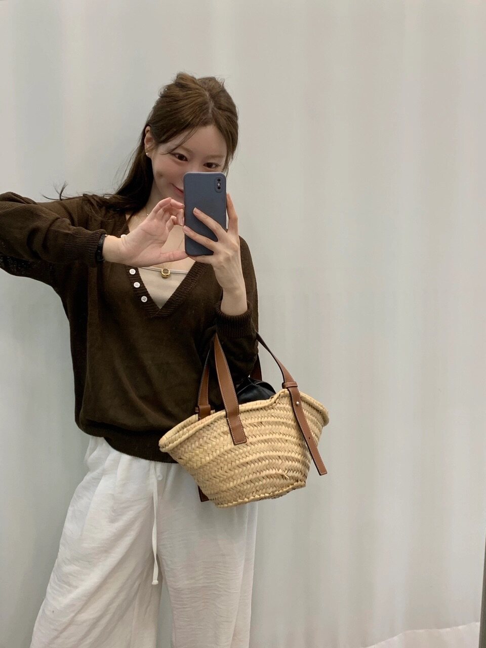 Women Autumn V-Neck Button Long-Sleeve Knit Top