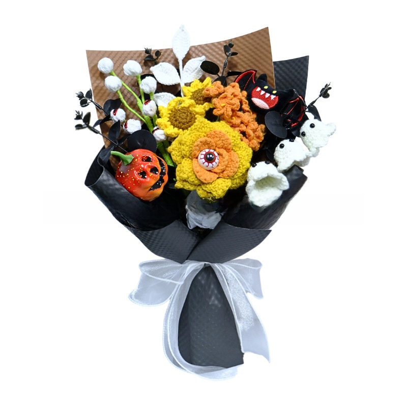 Handmade Yarn Crocheted Sunflower Bouquet Artificial Knitted Flower Creative Gift