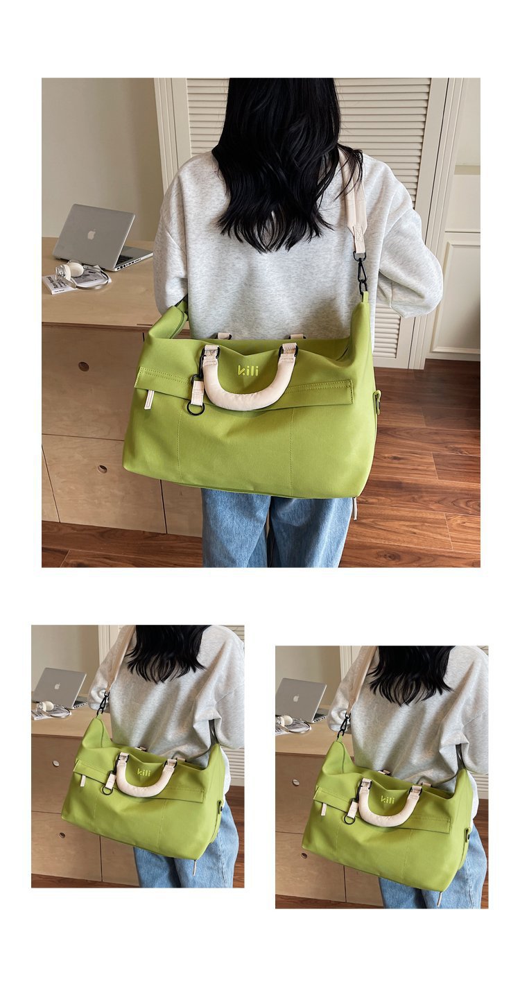 Unisex Canvas Travel Duffel Bag Large Capacity Dry Wet Separation Gym Handbag