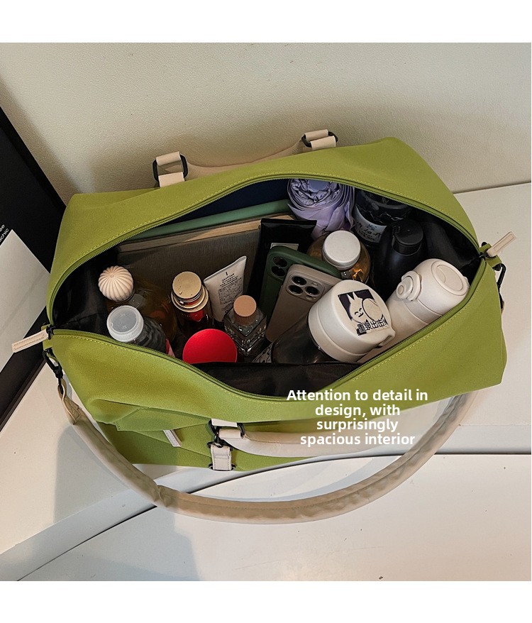 Unisex Canvas Travel Duffel Bag Large Capacity Dry Wet Separation Gym Handbag
