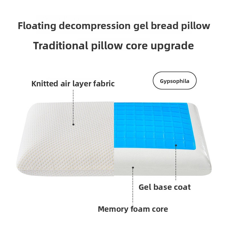 Cooling Gel Memory Foam Pillow Slow Rebound Ergonomic Rectangular Sleeping Pillow with Breathable Cover