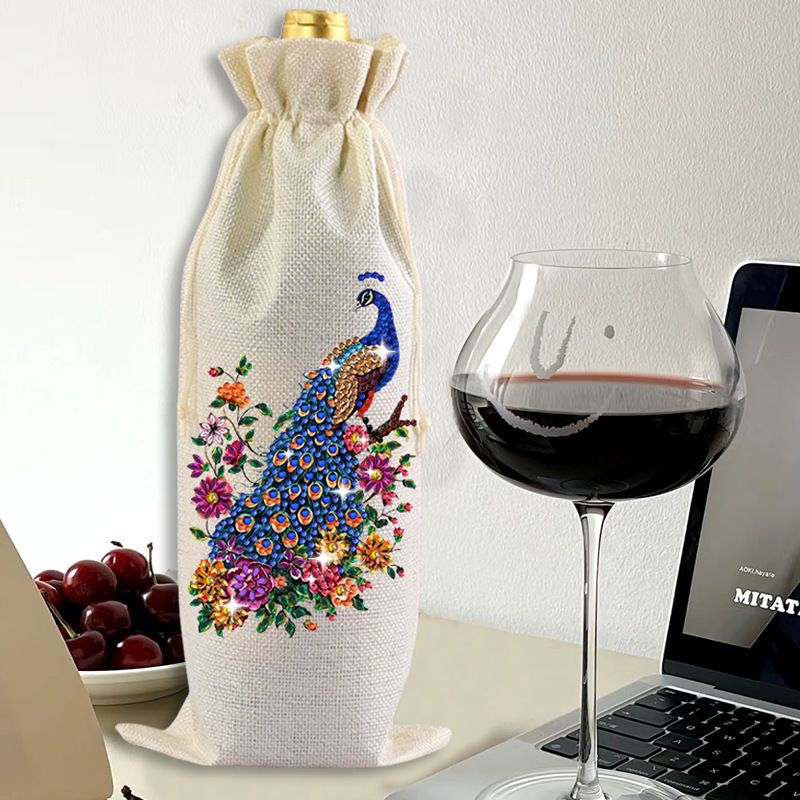 DIY Diamond Painting Wine Bag Handmade Craft Kit for Holiday Gifts and Home Decor