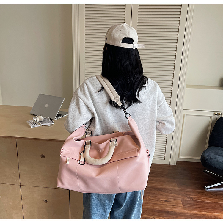 Unisex Canvas Travel Duffel Bag Large Capacity Dry Wet Separation Gym Handbag