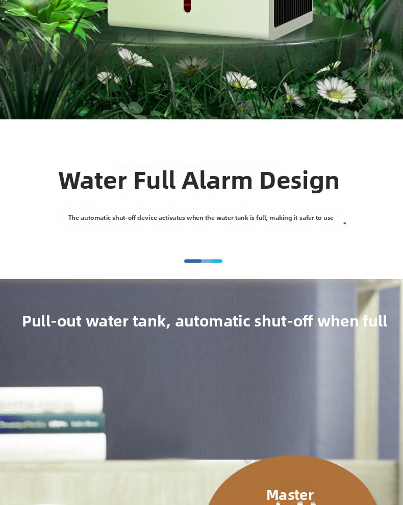 Compact Semiconductor Dehumidifier with Remote Control and Large Tank