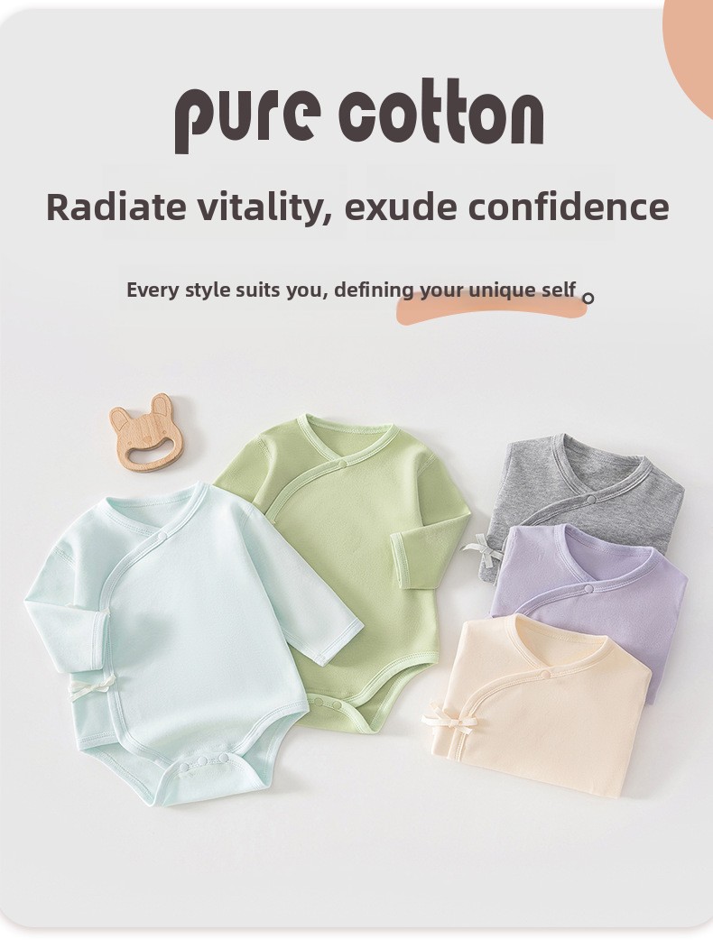 Unisex Baby Cotton Long Sleeve Seamless Romper Newborn Jumpsuit