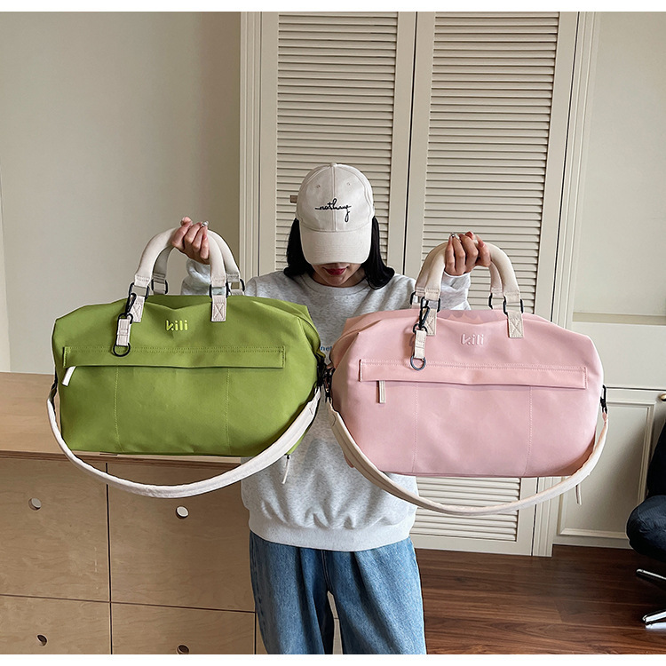 Unisex Canvas Travel Duffel Bag Large Capacity Dry Wet Separation Gym Handbag
