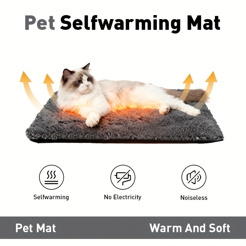 Self-heating and warming cat mat