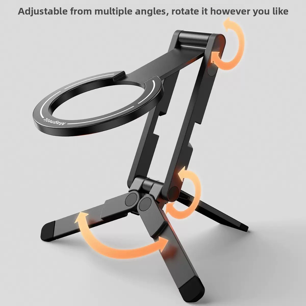 Magnetic Aluminum Alloy Foldable Phone Holder with Carabiner