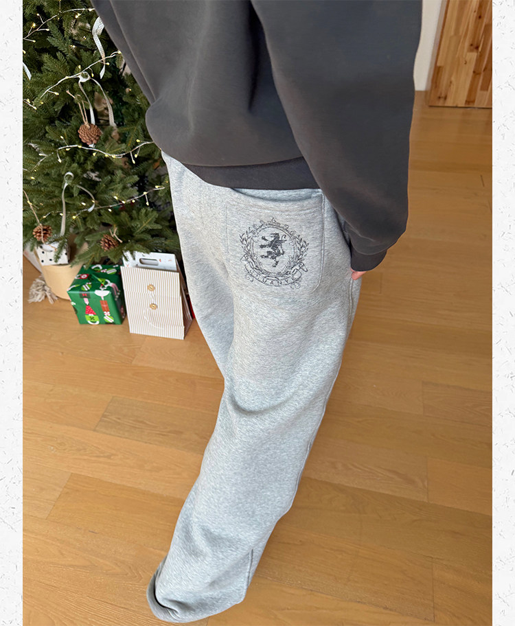 Unisex Printed Fleece Cuffed Sweatpants