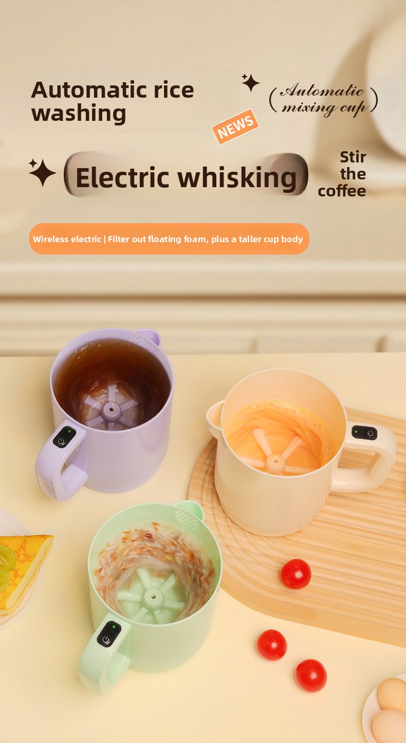 Small Multifunctional Rechargeable Egg Beater Mixer and Rice Washer