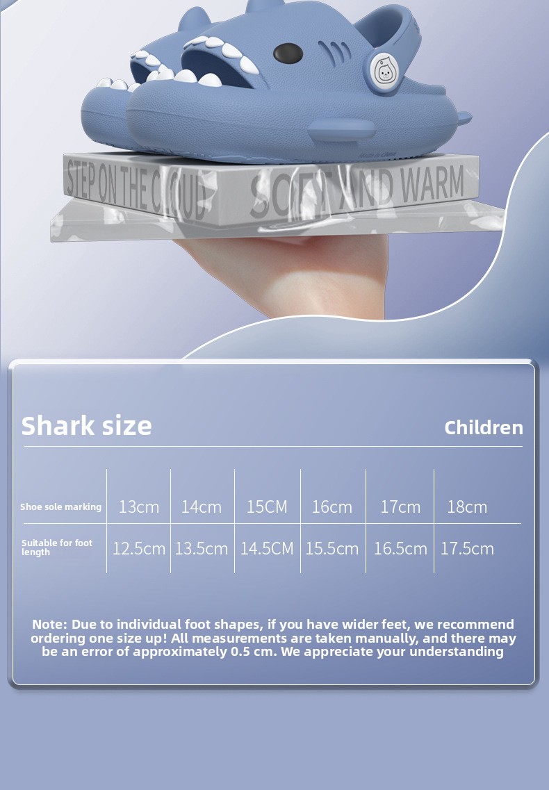 Children Cartoon Shark EVA Slippers