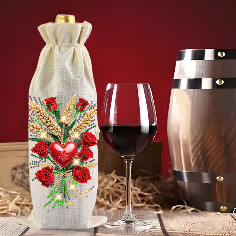 DIY Diamond Painting Wine Bag Handmade Craft Kit for Holiday Gifts and Home Decor