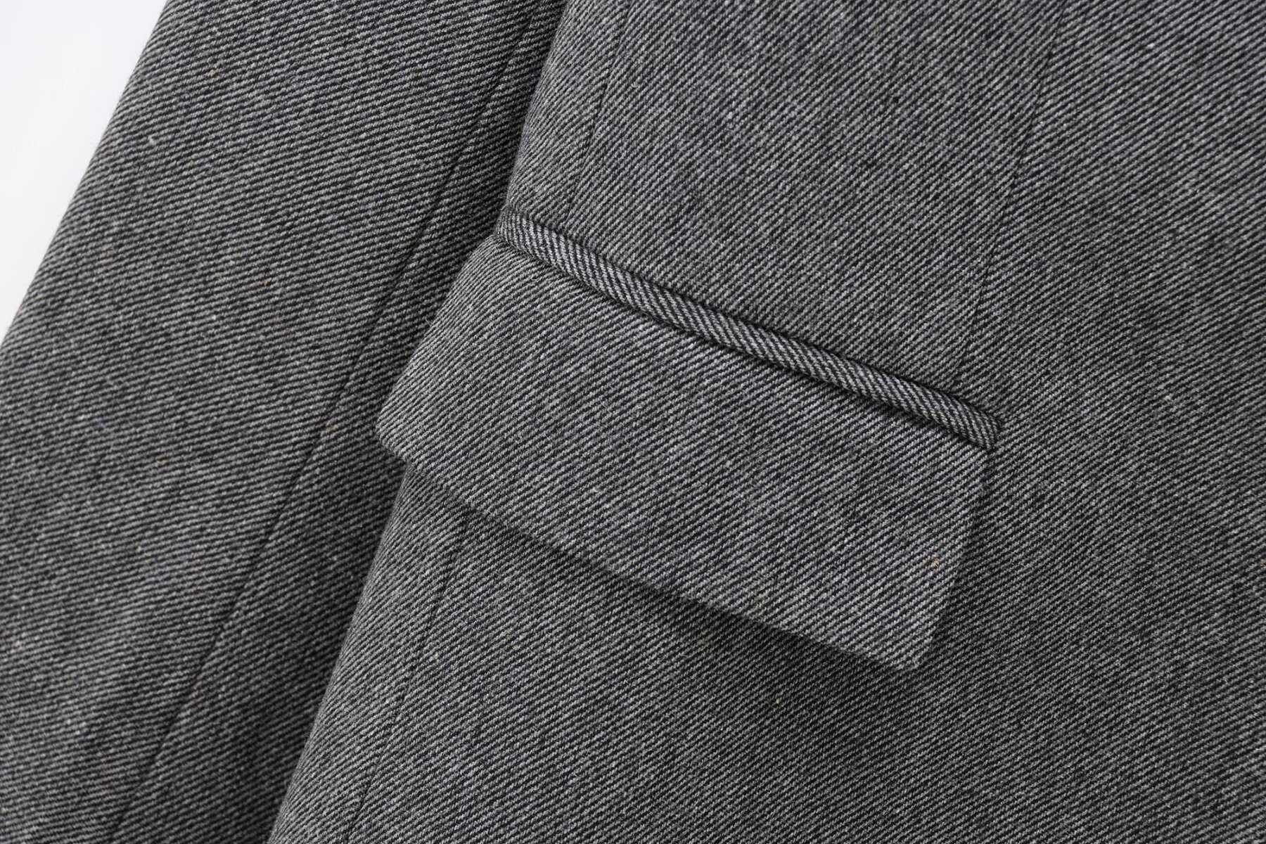 Women's Wool Blend Twill Lapel Blazer Suit Jacket
