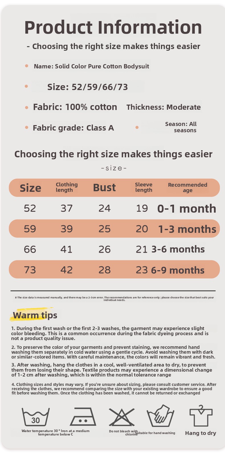 Unisex Baby Cotton Long Sleeve Seamless Romper Newborn Jumpsuit