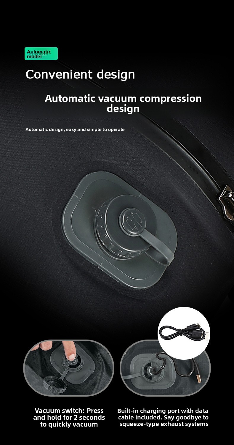 Automatic suction vacuum compression bag travel storage backpack waterproof