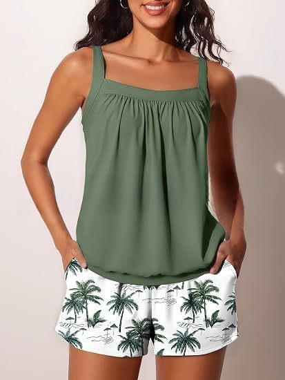 Women's Two-Piece Printed Strap Bikini Swimsuit Set