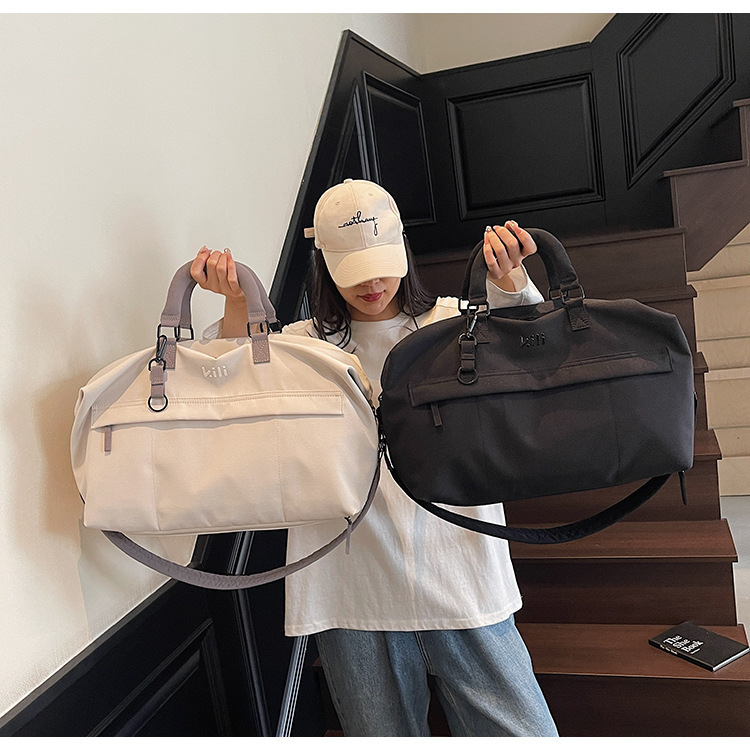 Unisex Canvas Travel Duffel Bag Large Capacity Dry Wet Separation Gym Handbag
