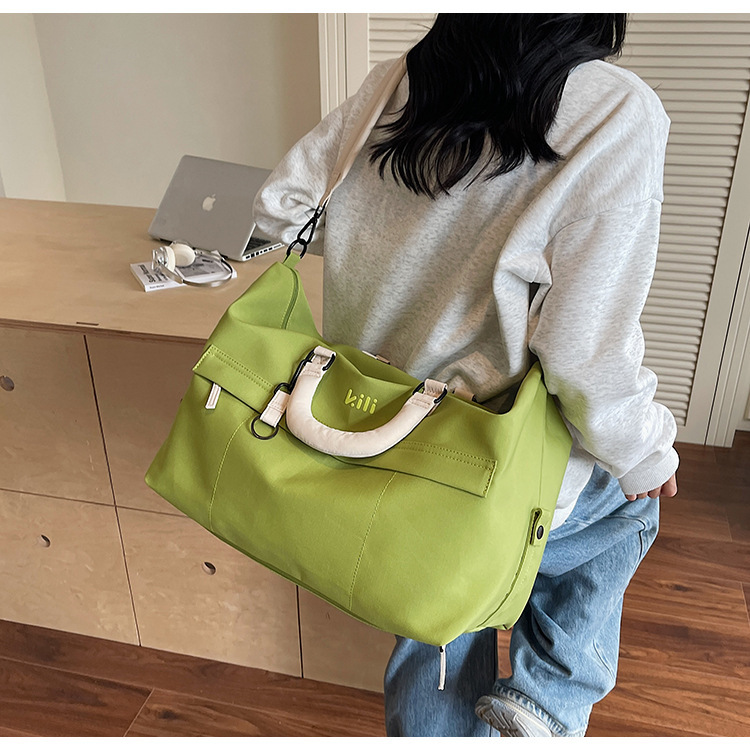Unisex Canvas Travel Duffel Bag Large Capacity Dry Wet Separation Gym Handbag