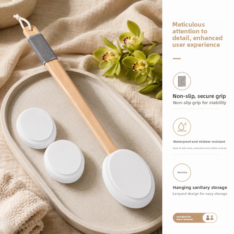 EVA Sponge Lotion Applicator with Long Non-Slip Handle for Shower Back Massage