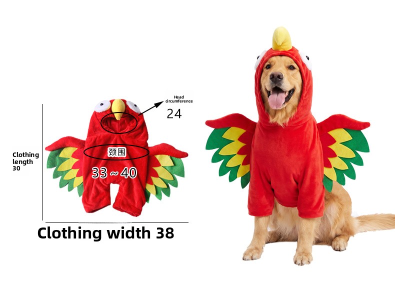 Pet Turkey Costume Vibrant Wings Hooded Transformation Outfit Cat Dog