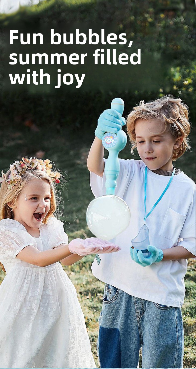 Rechargeable Smoke Bubble Gun Toy with Light Effects for Kids