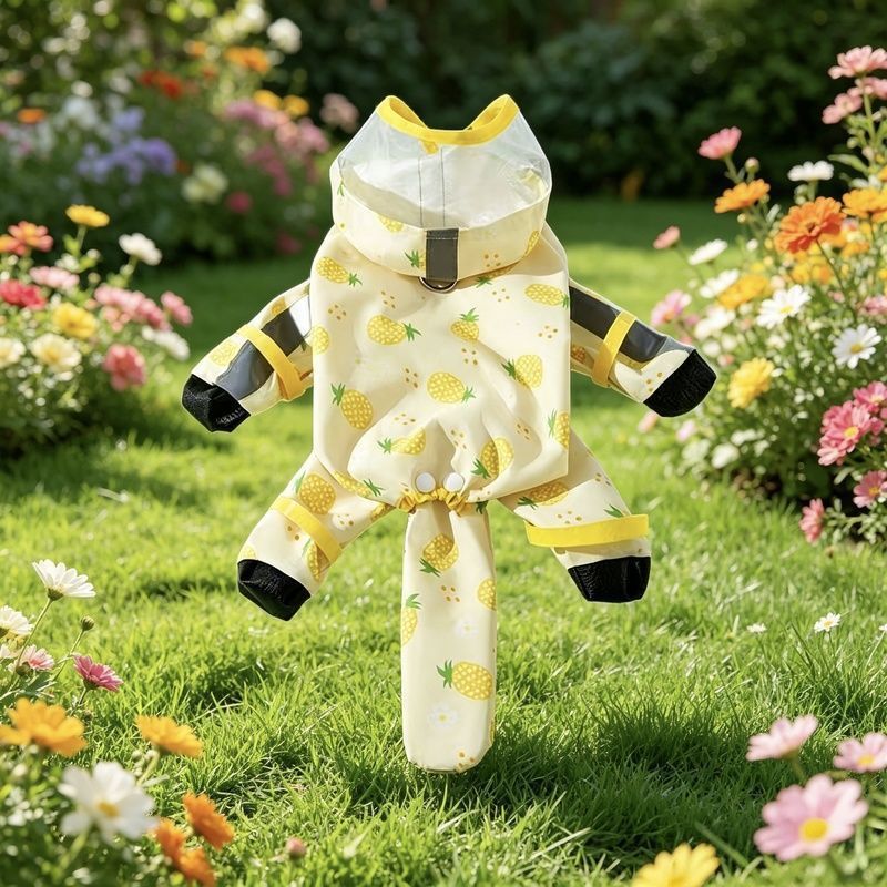 Dog fruit four-legged raincoat can be pulled four-legged waterproof