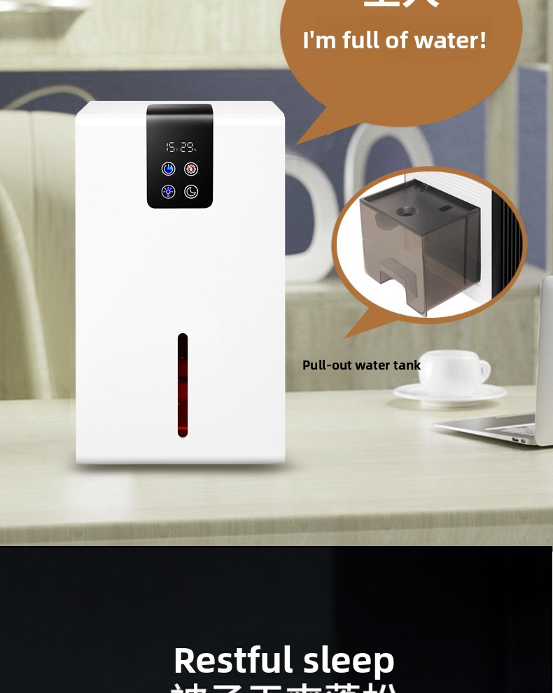 Compact Semiconductor Dehumidifier with Remote Control and Large Tank