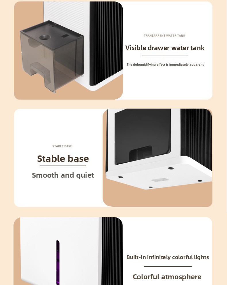Compact Semiconductor Dehumidifier with Remote Control and Large Tank