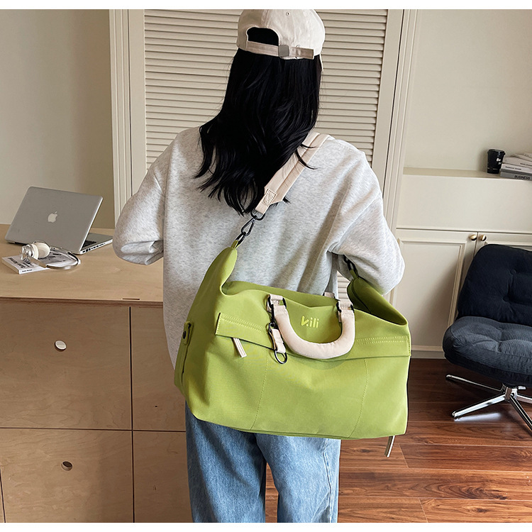 Unisex Canvas Travel Duffel Bag Large Capacity Dry Wet Separation Gym Handbag