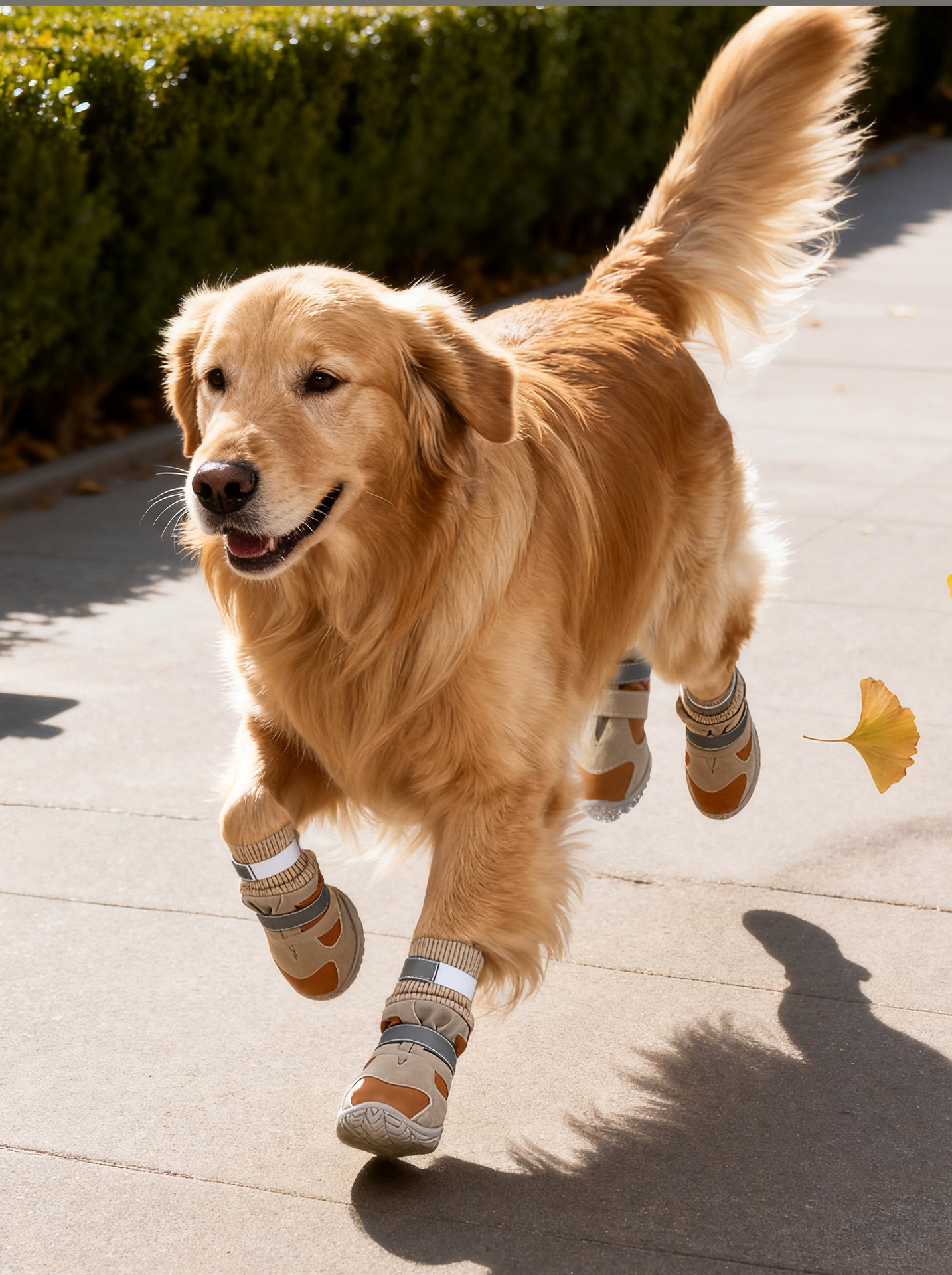 Fleece-Lined Waterproof High-Top Dog Shoes with Double Buckle Anti-Slip Sole