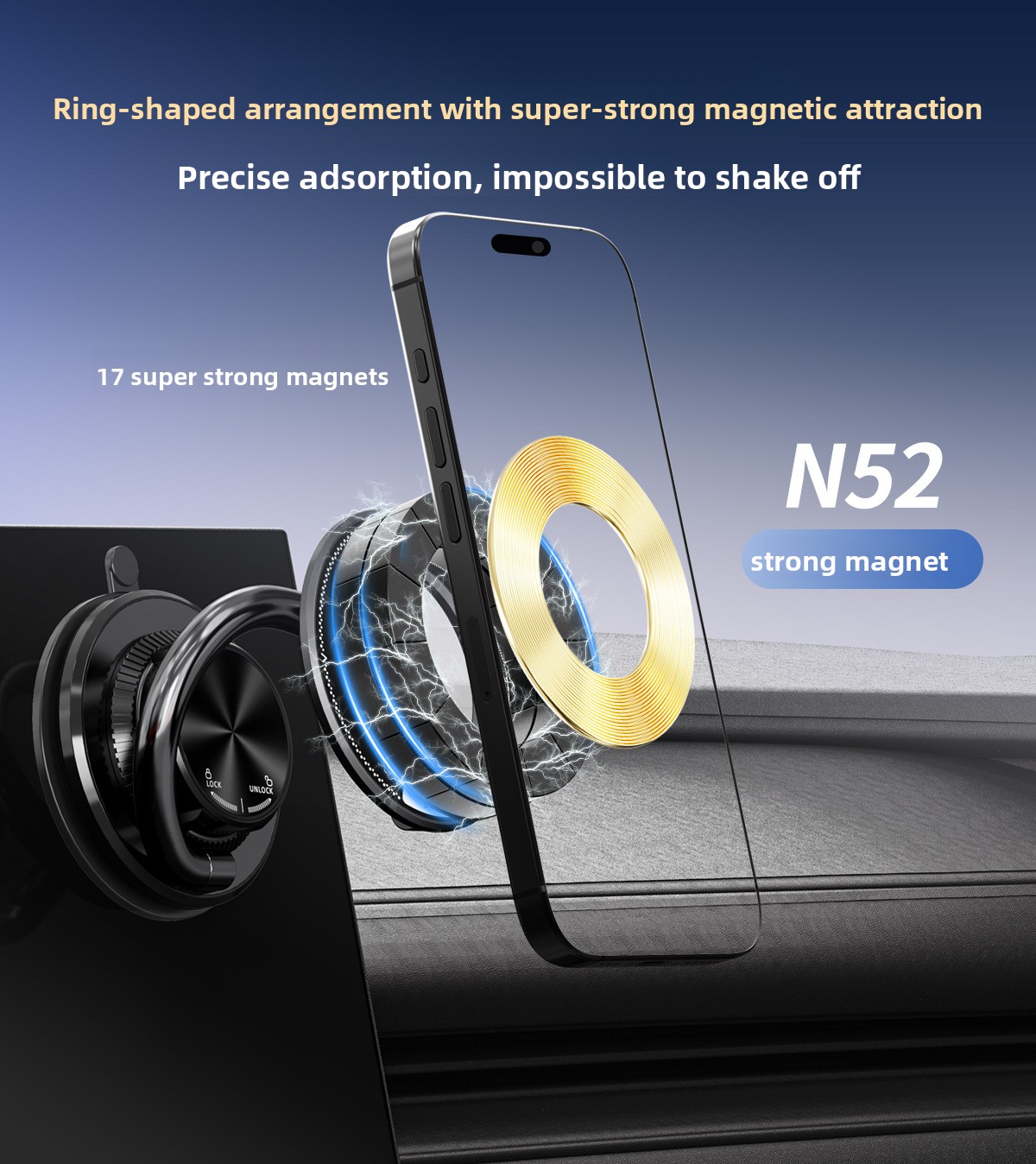 MagSafe-Compatible Magnetic Phone Mount with Suction Base — QIUOLA | qiuola.com