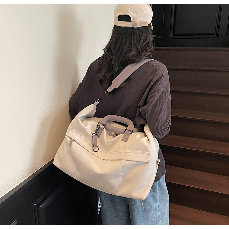 Unisex Canvas Travel Duffel Bag Large Capacity Dry Wet Separation Gym Handbag