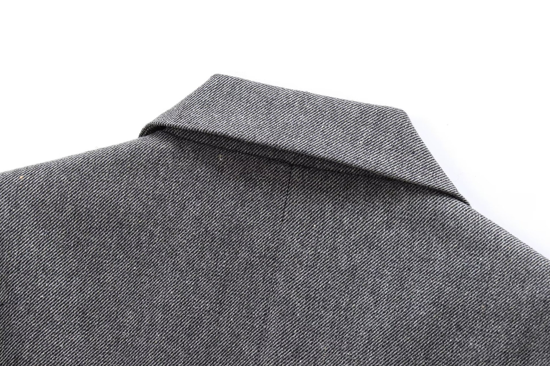 Women's Wool Blend Twill Lapel Blazer Suit Jacket