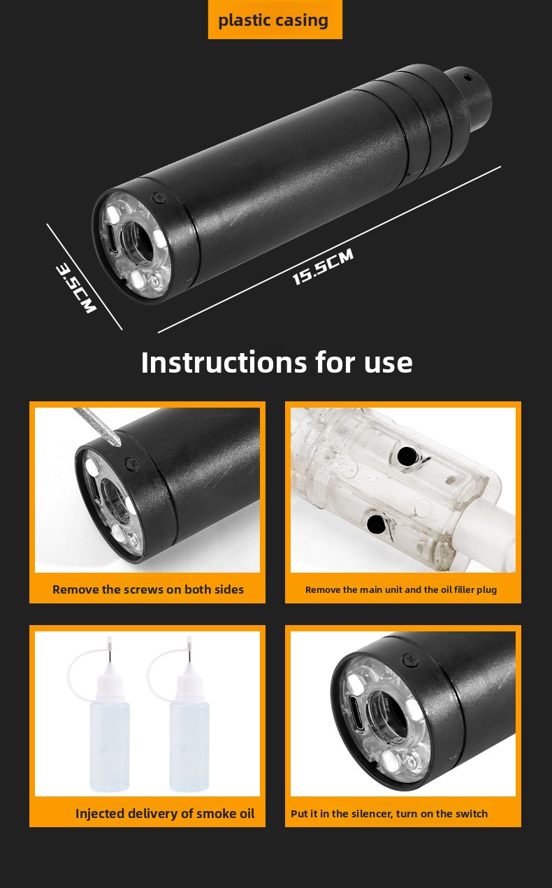Tactical Luminous Sensor Flash Toy Gun Silencer with Spray Effect Accessories