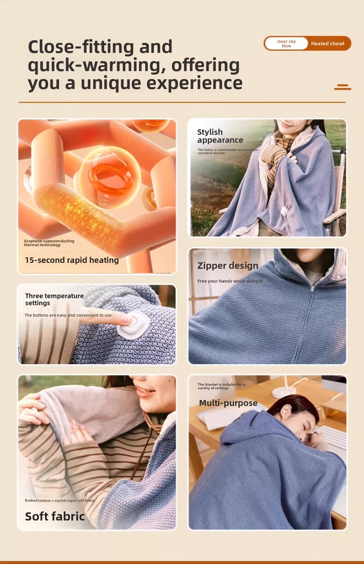 Warm Shawl Electric Heating Blanket