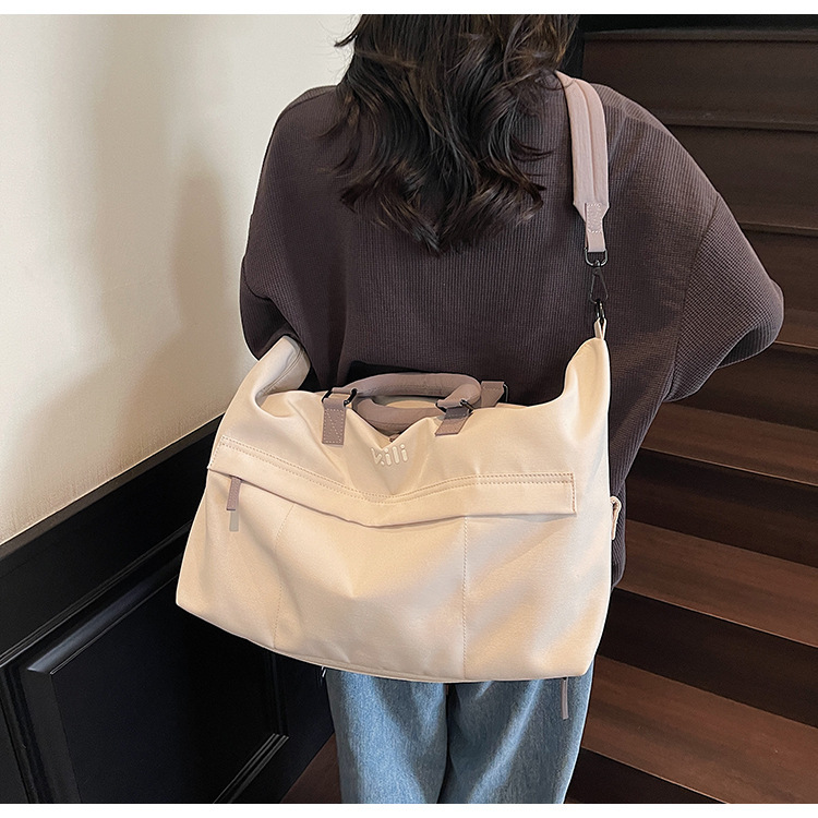 Unisex Canvas Travel Duffel Bag Large Capacity Dry Wet Separation Gym Handbag
