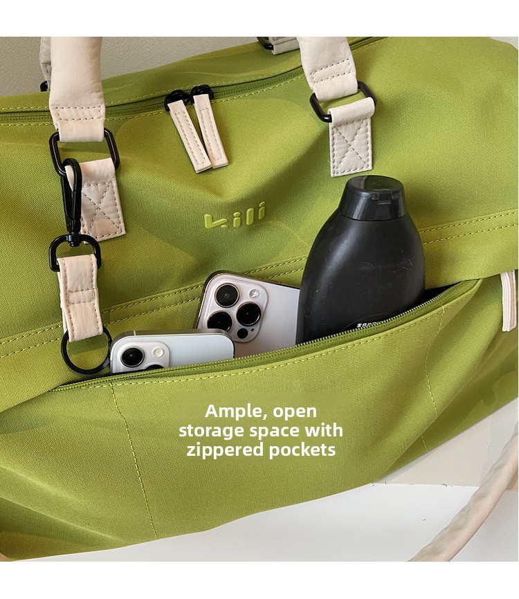 Unisex Canvas Travel Duffel Bag Large Capacity Dry Wet Separation Gym Handbag