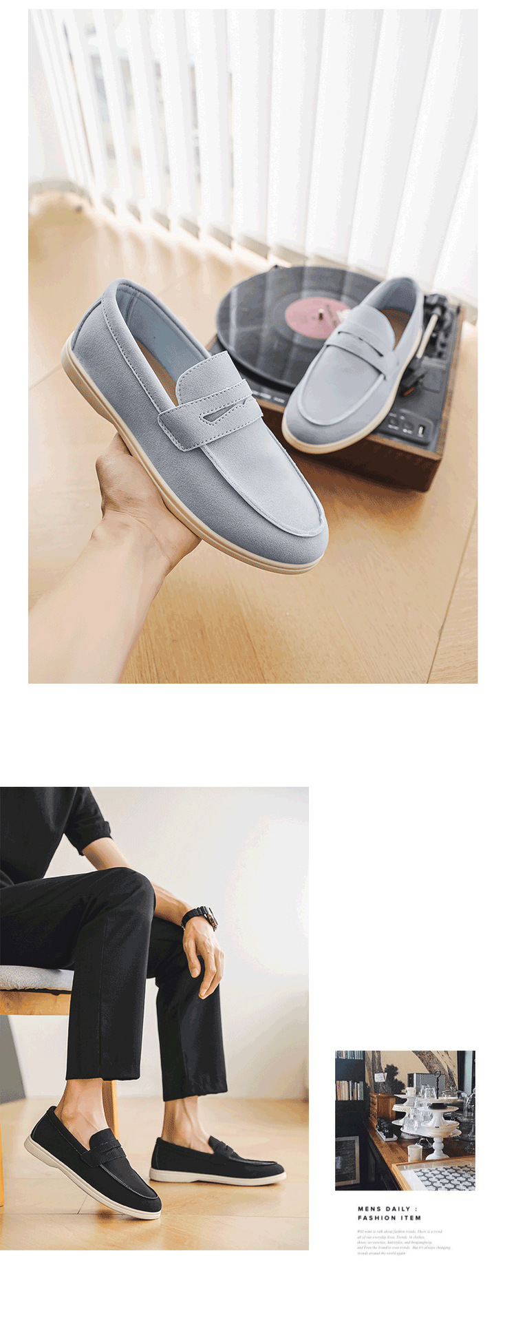 Men's Lightweight Suede Slip-On Casual Loafers