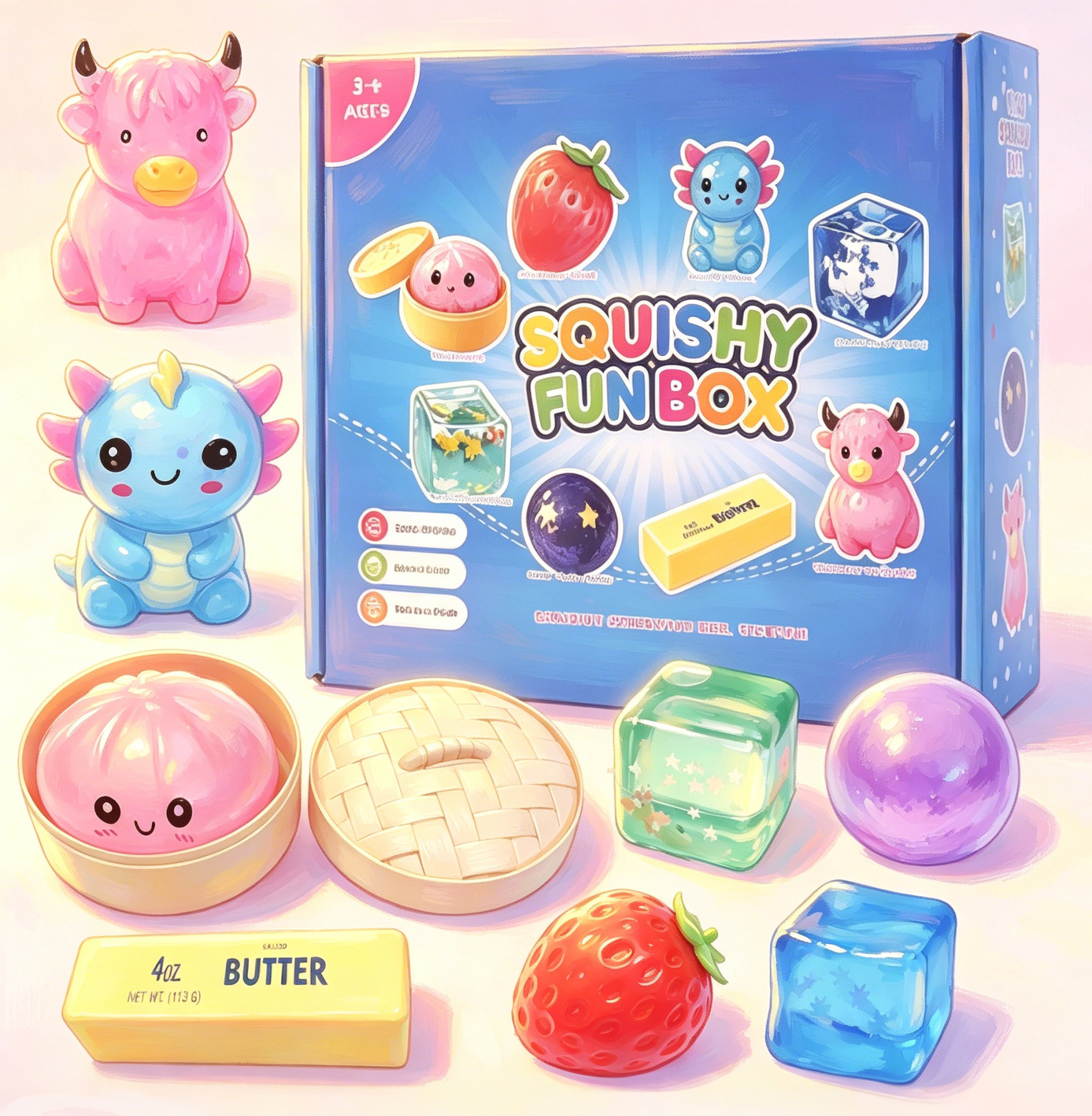 Mystery soft box series pinch music decompression toy blind box