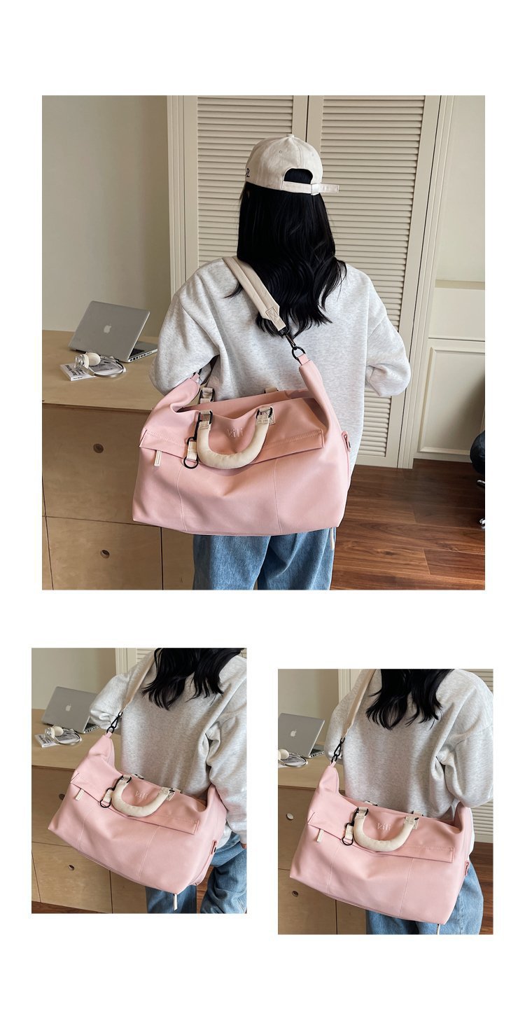 Unisex Canvas Travel Duffel Bag Large Capacity Dry Wet Separation Gym Handbag