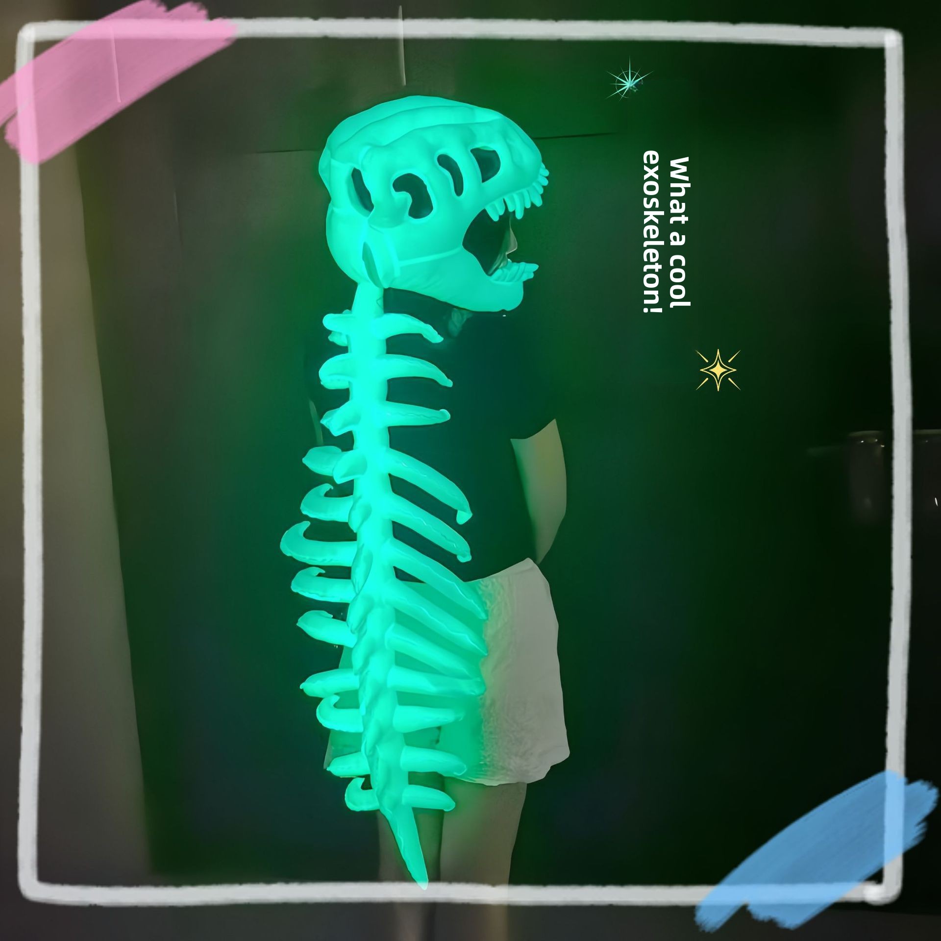 Glow-in-the-Dark Dinosaur Skeleton Headgear – Optional Sound — QIUOLA | qiuola.com