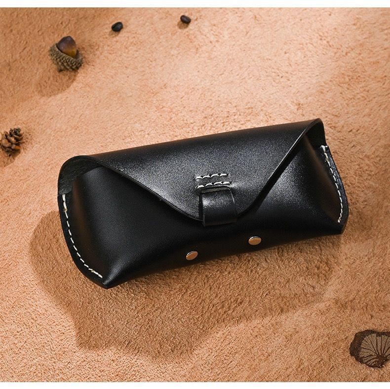Retro genuine leather sunglasses and hats storage box