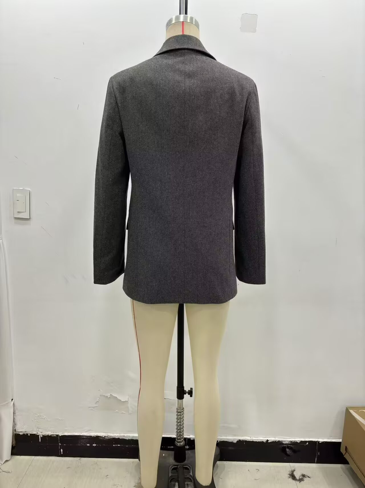 Women's Wool Blend Twill Lapel Blazer Suit Jacket