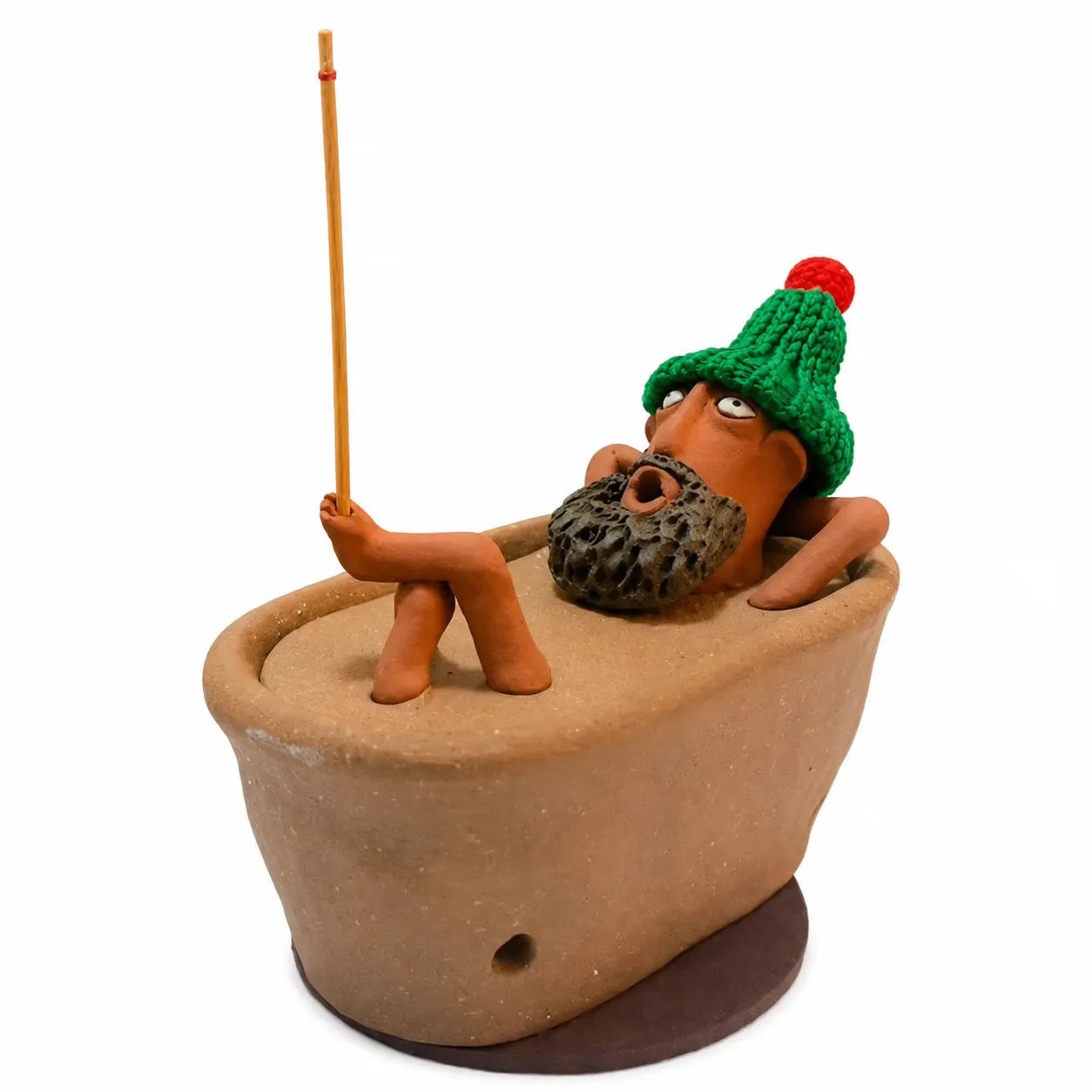 Brûle-encens en résine Homme paresseux dans son bain — QIUOLA | qiuola.com